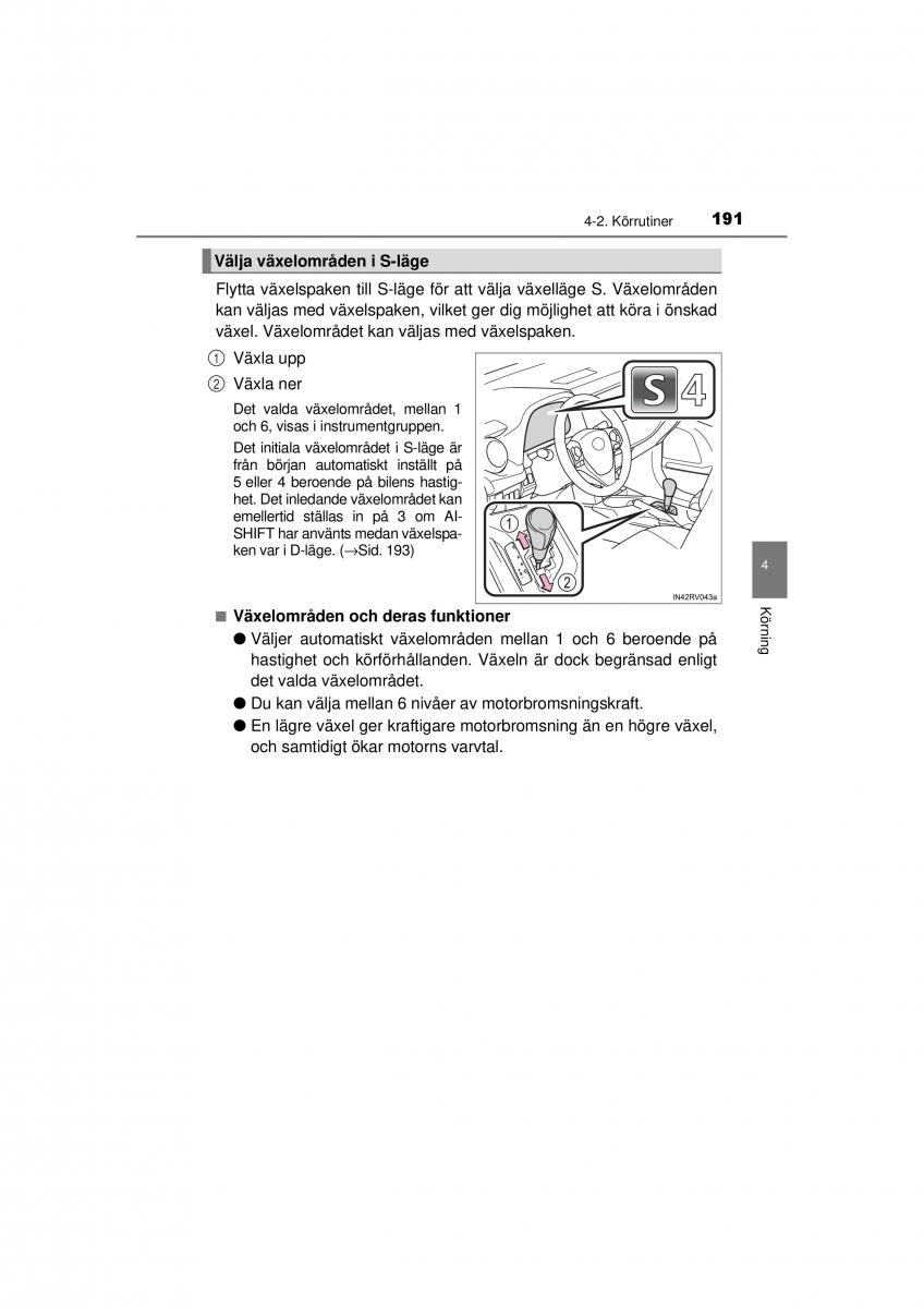 Toyota RAV4 IV 4 instruktionsbok / page 191