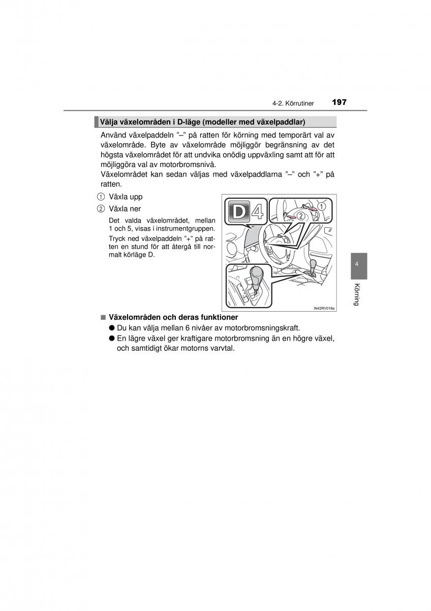 Toyota RAV4 IV 4 instruktionsbok / page 197