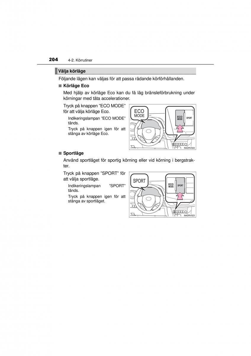 Toyota RAV4 IV 4 instruktionsbok / page 204