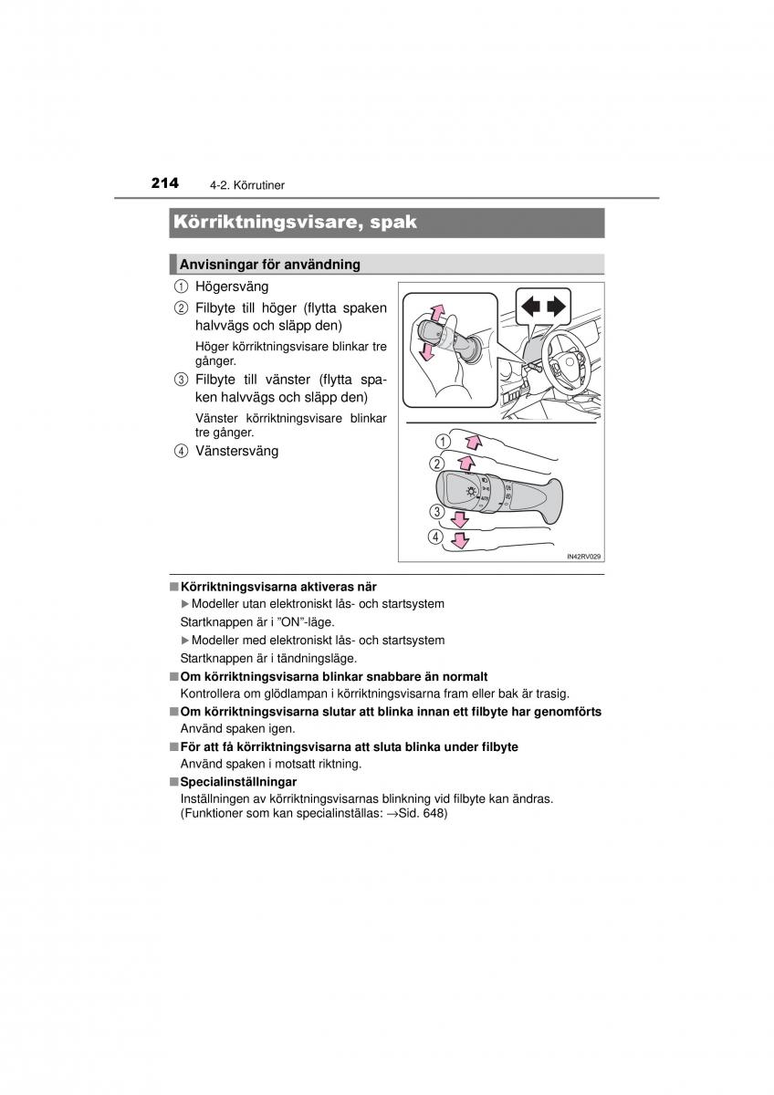 Toyota RAV4 IV 4 instruktionsbok / page 214