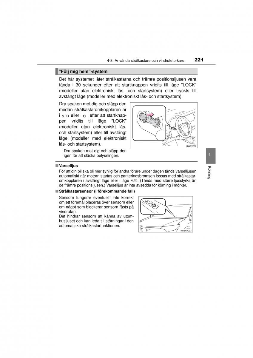 Toyota RAV4 IV 4 instruktionsbok / page 221