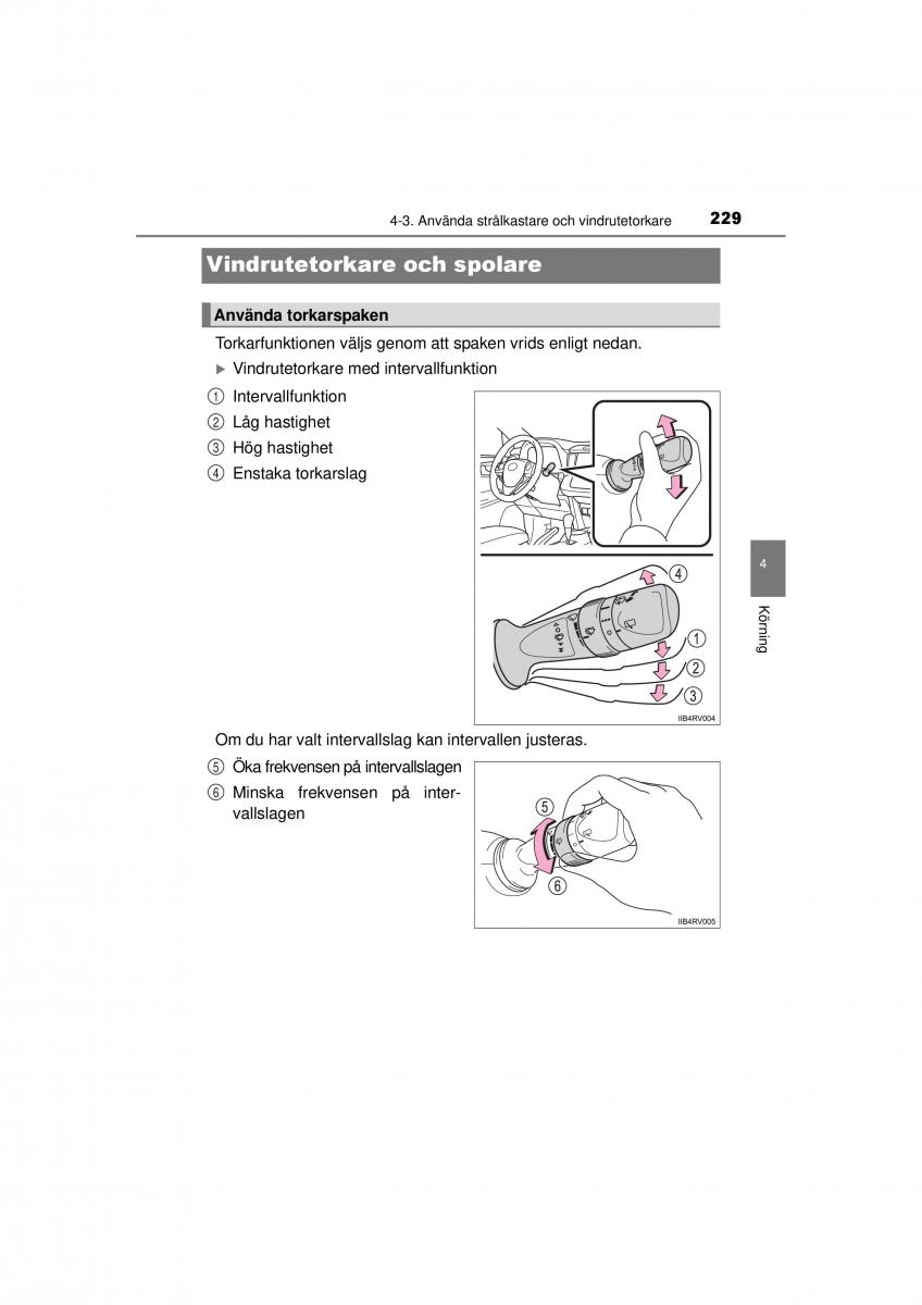 Toyota RAV4 IV 4 instruktionsbok / page 229