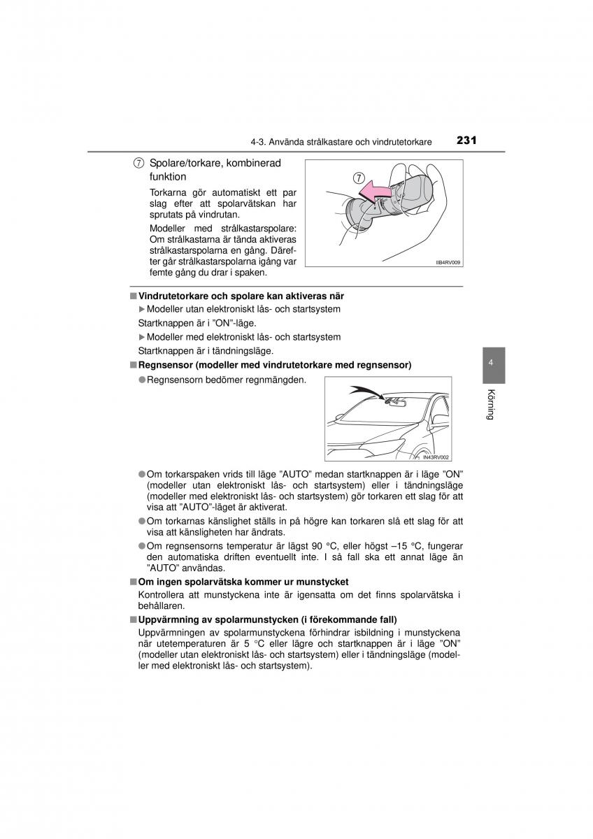 Toyota RAV4 IV 4 instruktionsbok / page 231