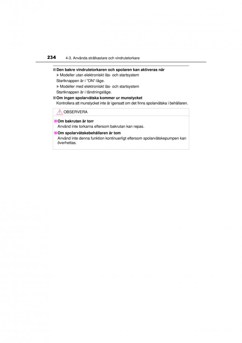 Toyota RAV4 IV 4 instruktionsbok / page 234