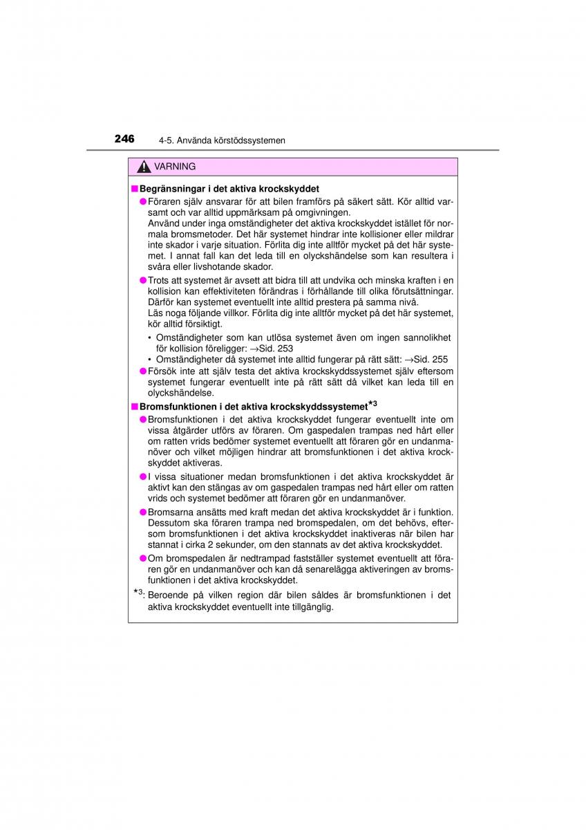 Toyota RAV4 IV 4 instruktionsbok / page 246