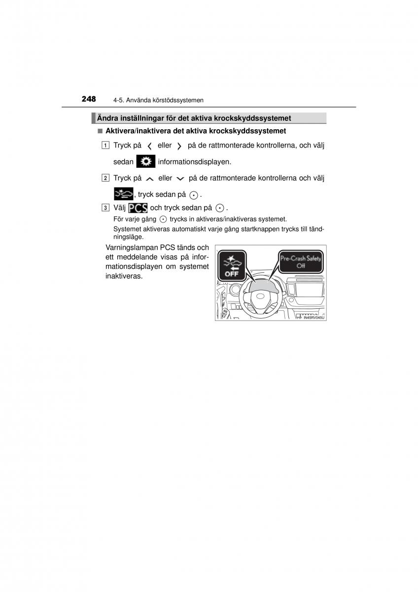 Toyota RAV4 IV 4 instruktionsbok / page 248