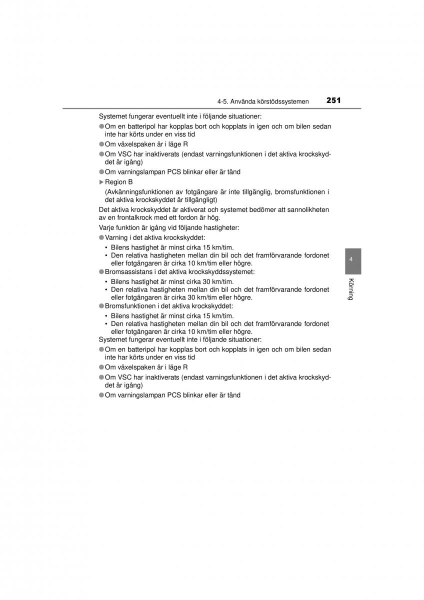 Toyota RAV4 IV 4 instruktionsbok / page 251