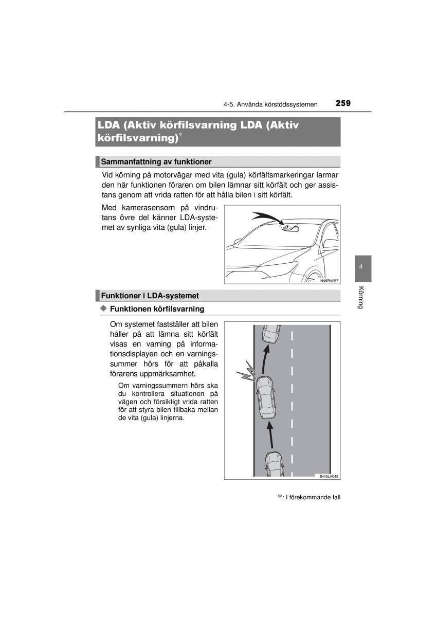 Toyota RAV4 IV 4 instruktionsbok / page 259