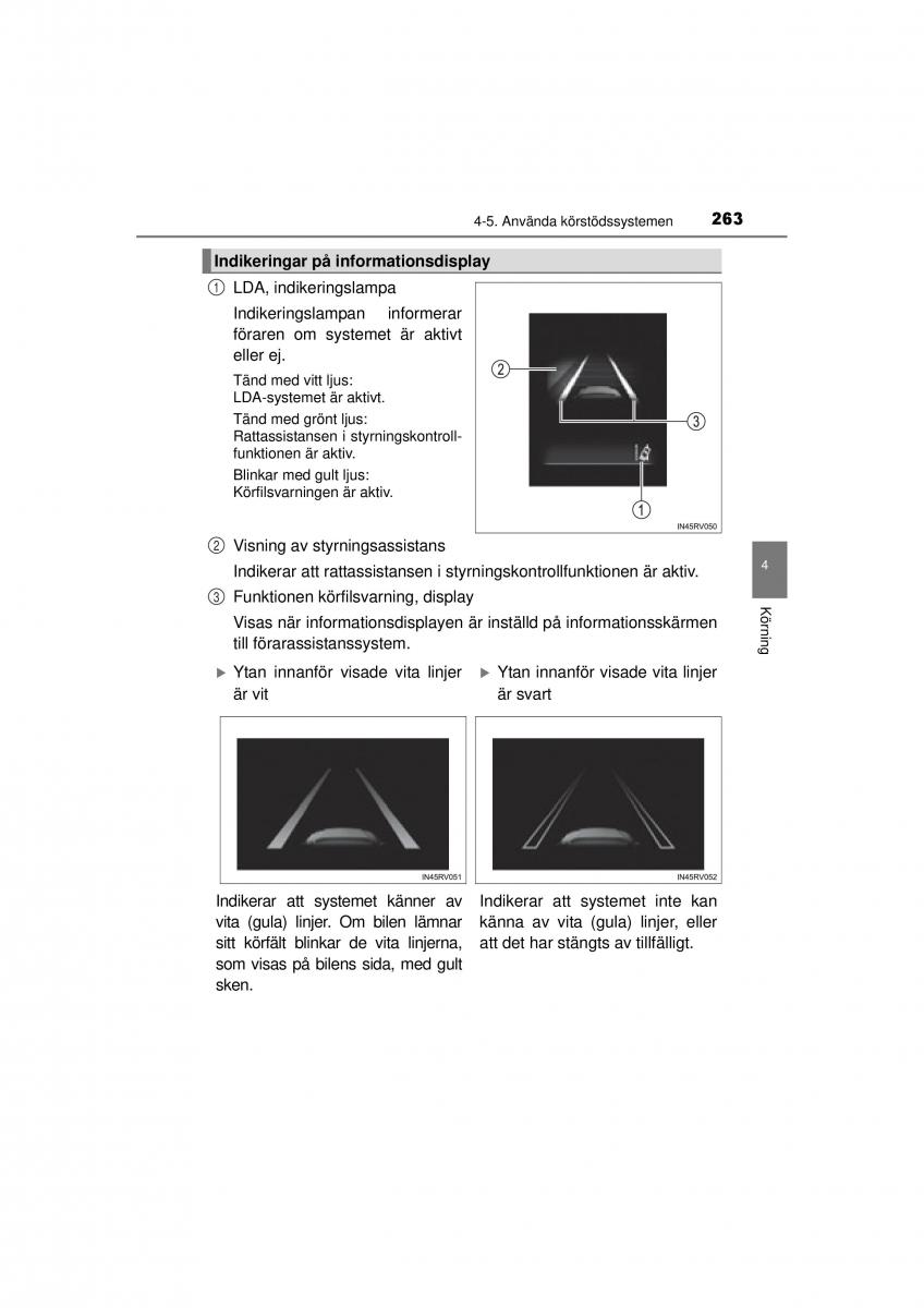 Toyota RAV4 IV 4 instruktionsbok / page 263