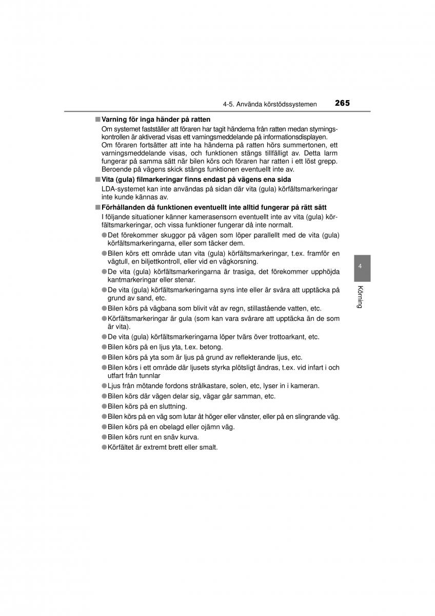 Toyota RAV4 IV 4 instruktionsbok / page 265