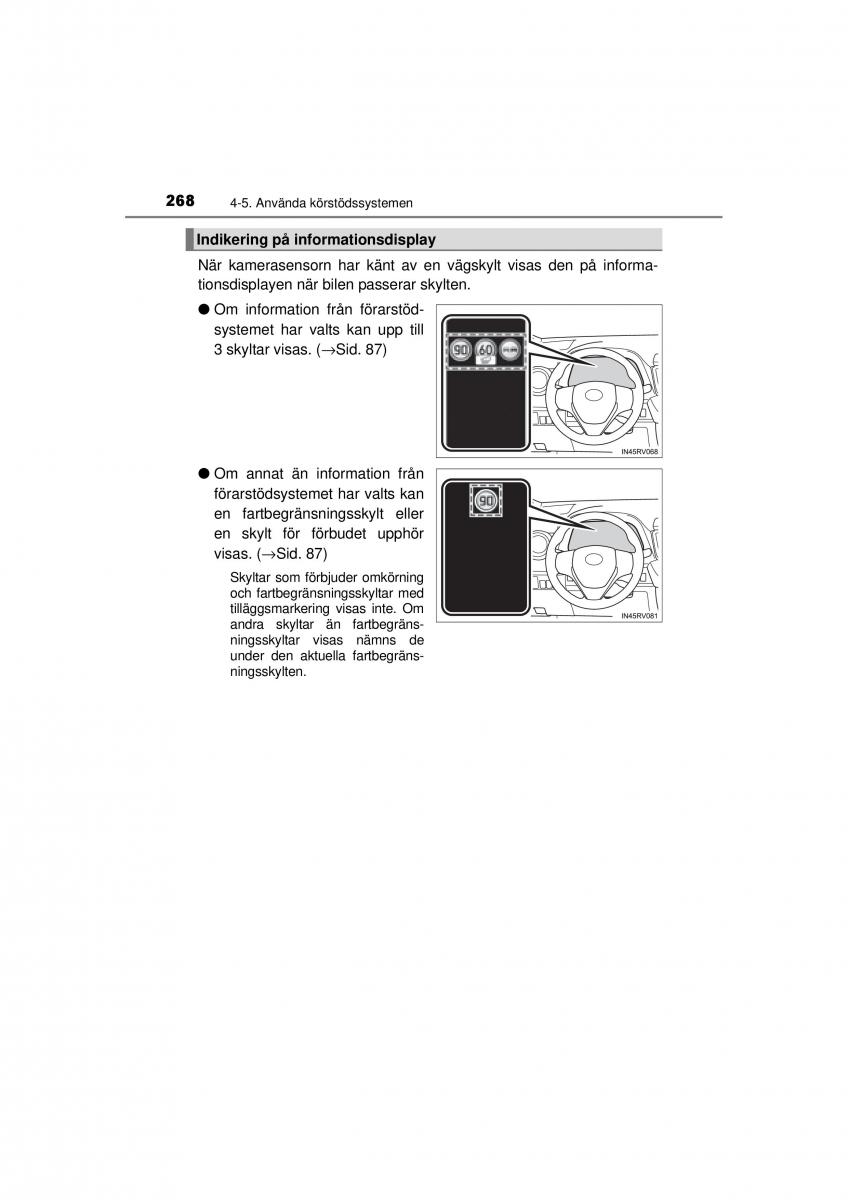 Toyota RAV4 IV 4 instruktionsbok / page 268