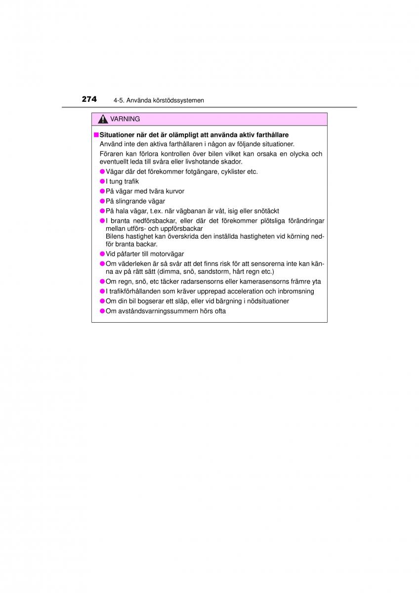 Toyota RAV4 IV 4 instruktionsbok / page 274