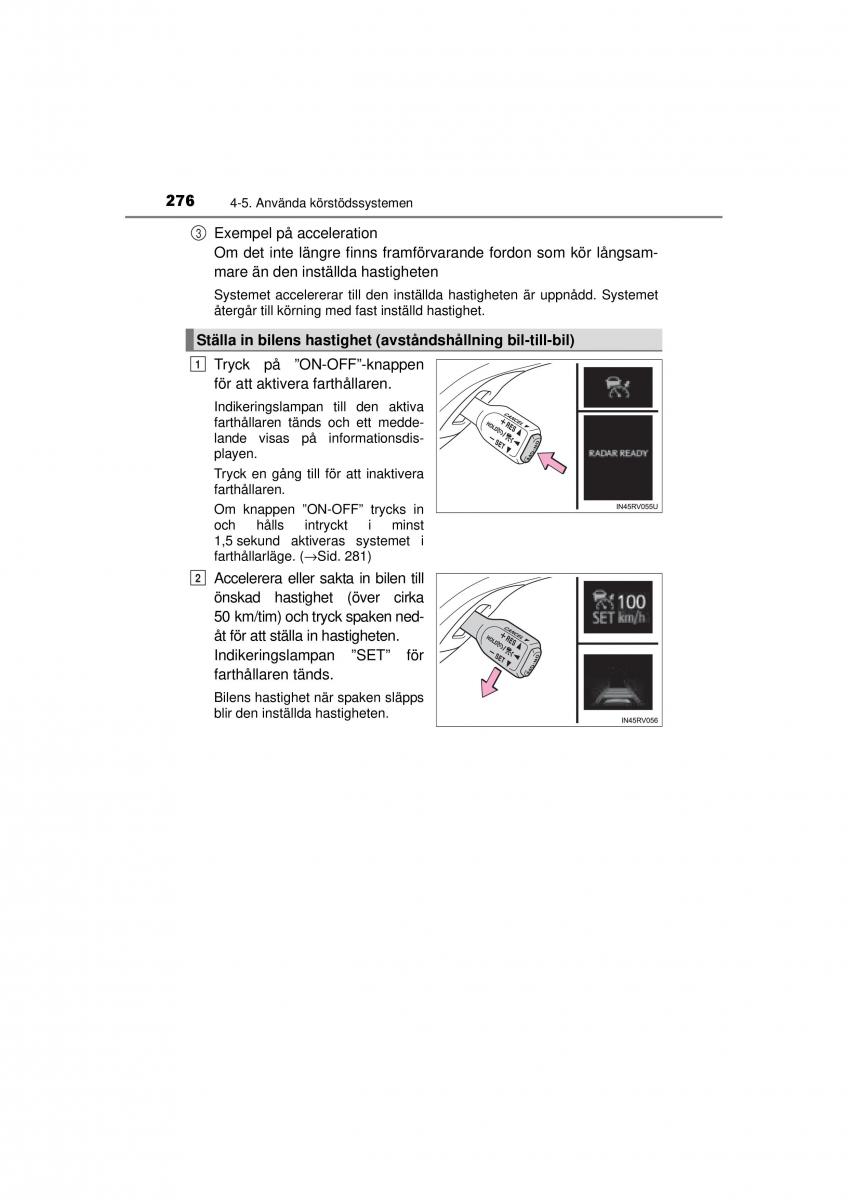 Toyota RAV4 IV 4 instruktionsbok / page 276