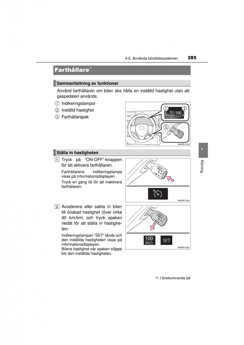 Toyota RAV4 IV 4 instruktionsbok / page 285