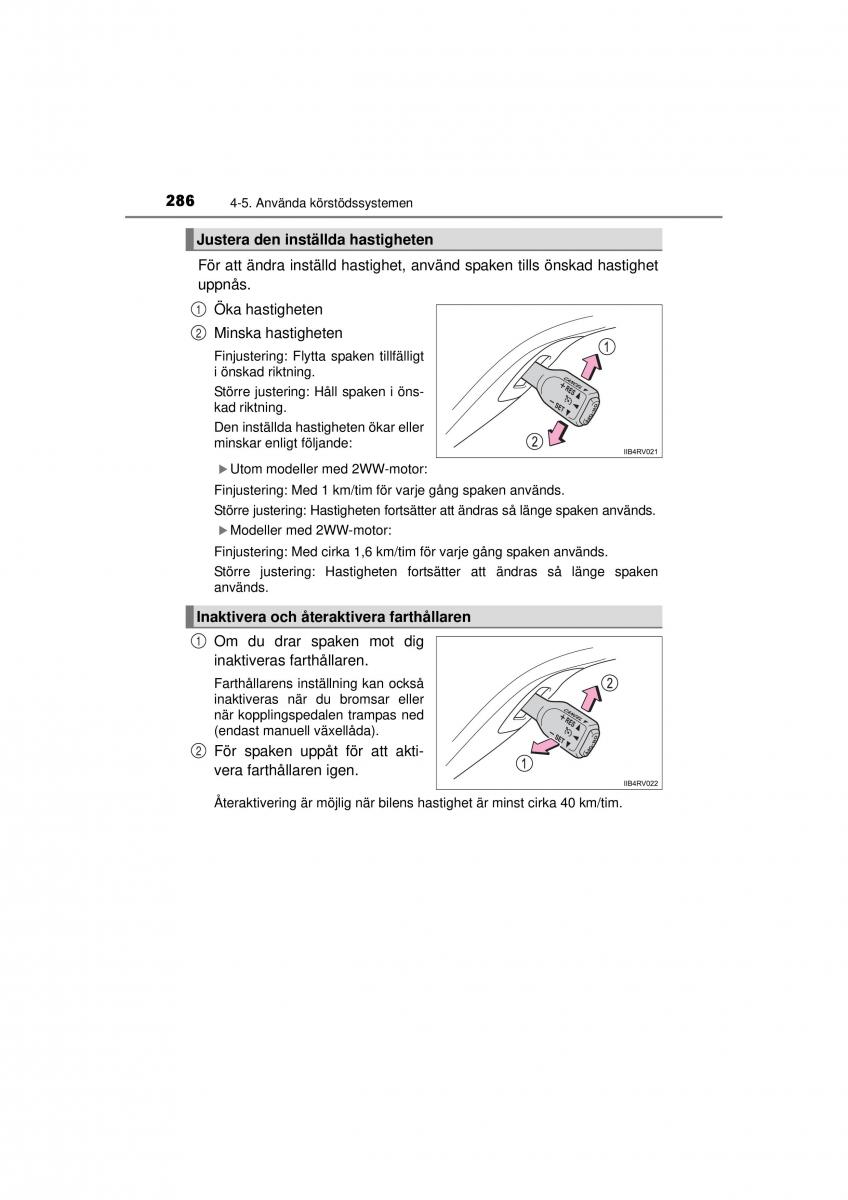 Toyota RAV4 IV 4 instruktionsbok / page 286