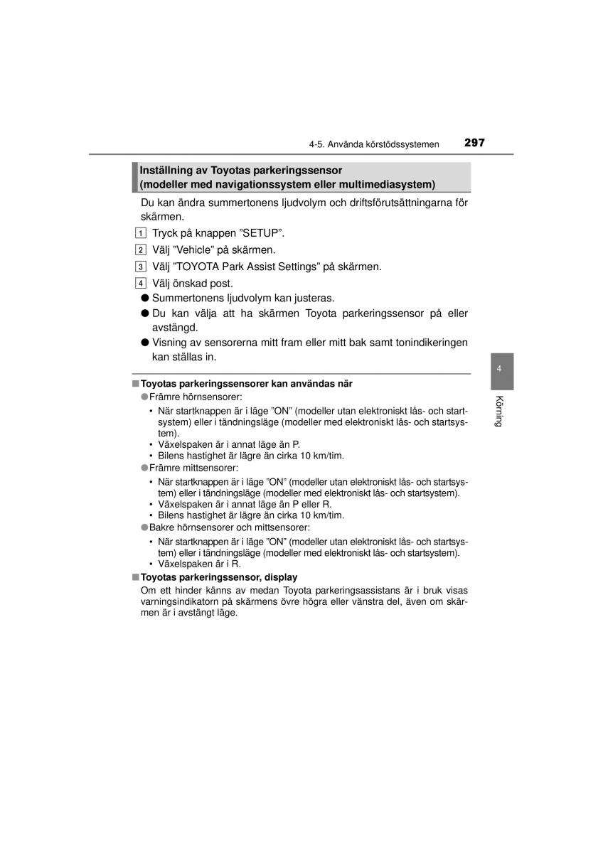 Toyota RAV4 IV 4 instruktionsbok / page 297