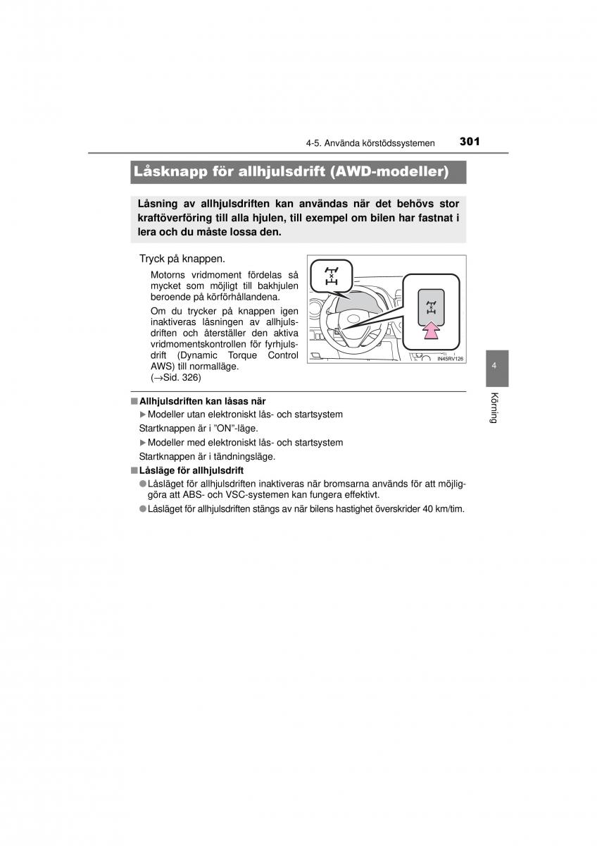 Toyota RAV4 IV 4 instruktionsbok / page 301