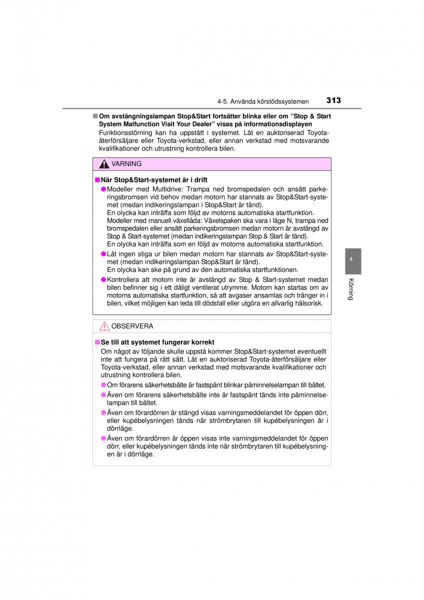 Toyota RAV4 IV 4 instruktionsbok / page 313