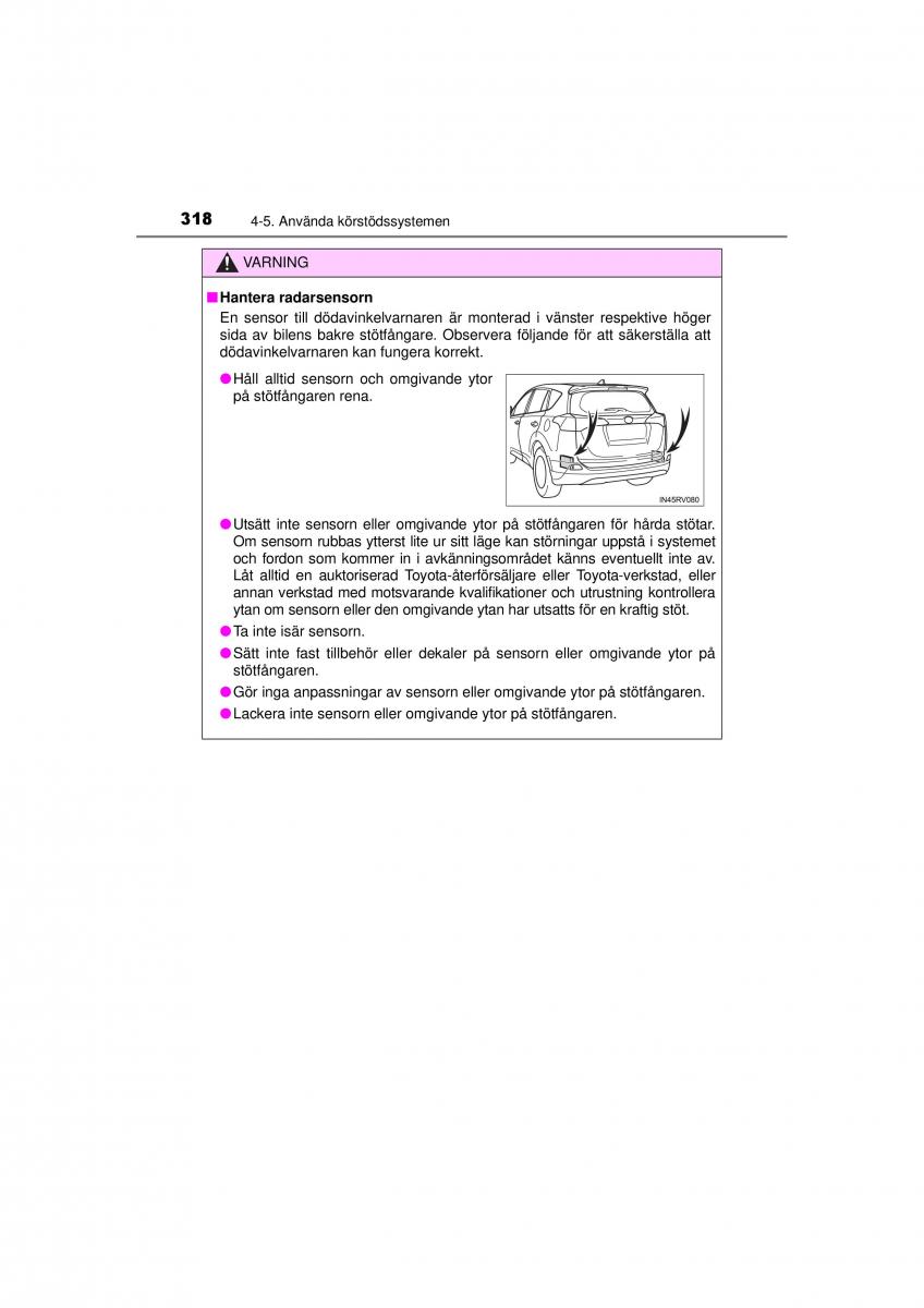 Toyota RAV4 IV 4 instruktionsbok / page 318