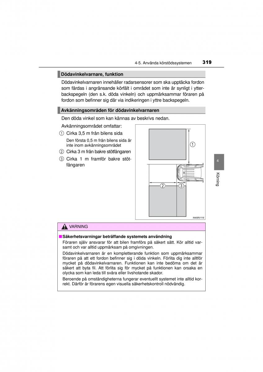 Toyota RAV4 IV 4 instruktionsbok / page 319