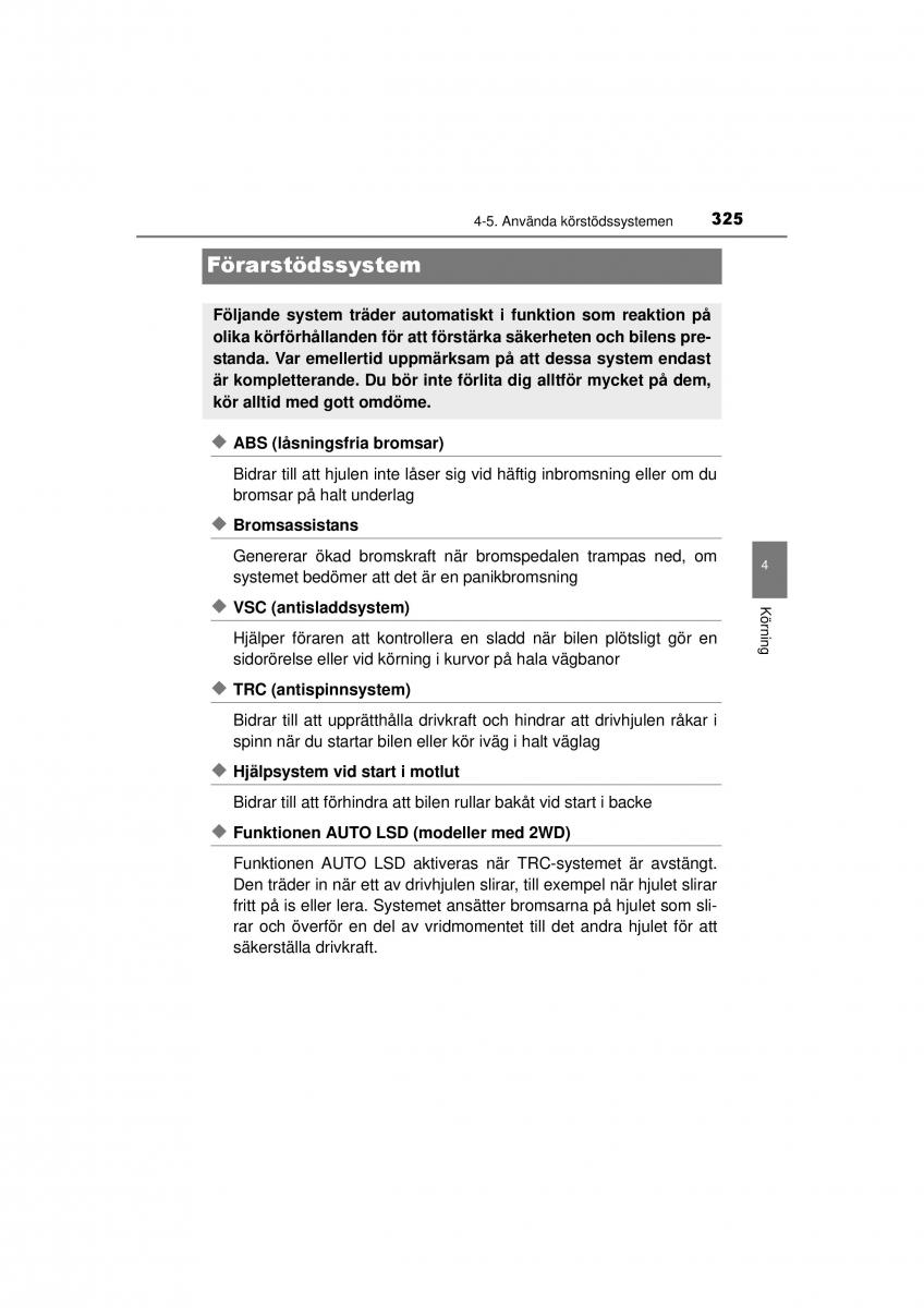 Toyota RAV4 IV 4 instruktionsbok / page 325