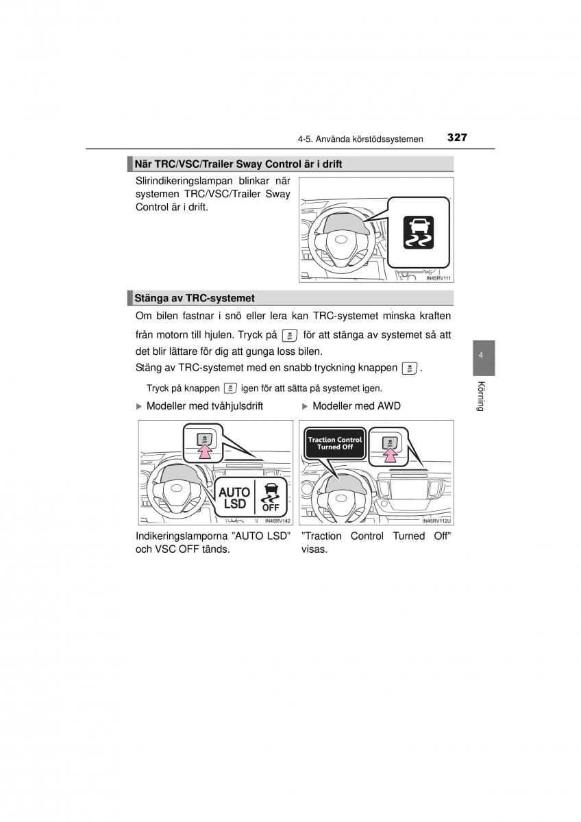 Toyota RAV4 IV 4 instruktionsbok / page 327