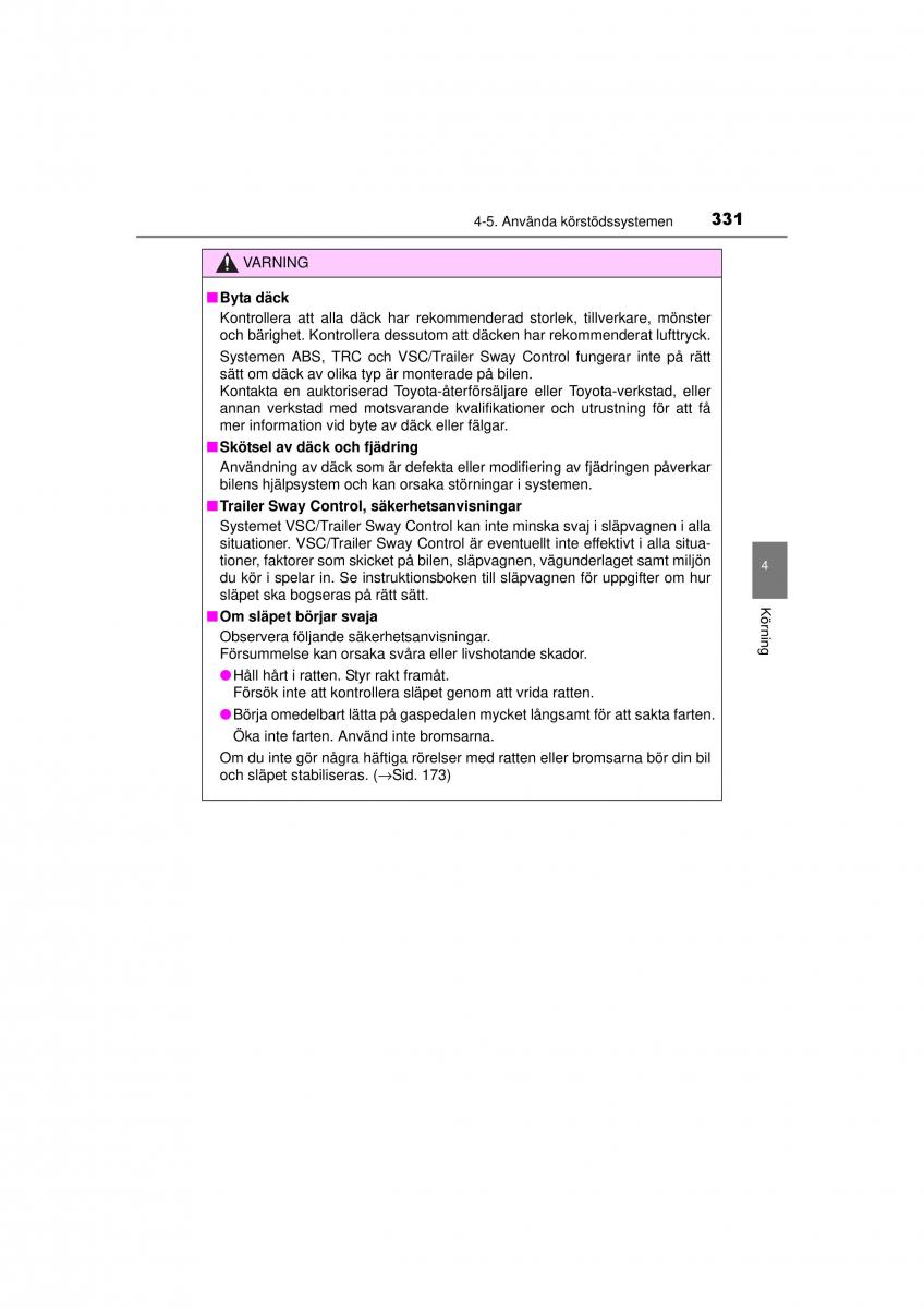 Toyota RAV4 IV 4 instruktionsbok / page 331