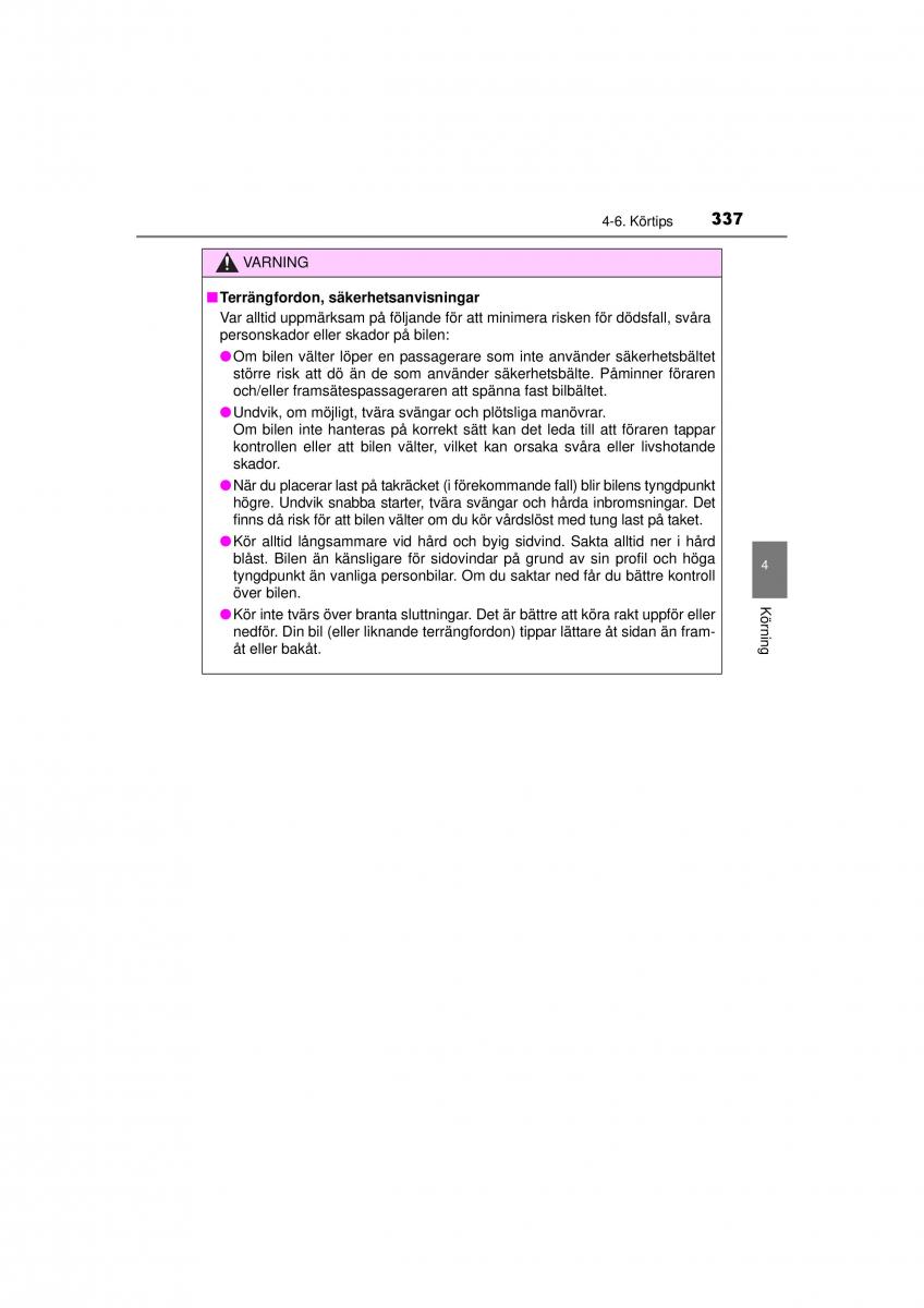 Toyota RAV4 IV 4 instruktionsbok / page 337