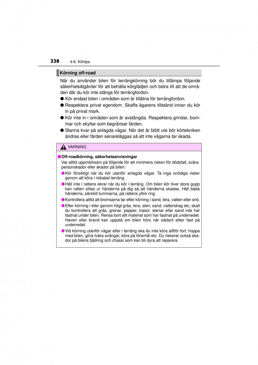 Toyota RAV4 IV 4 instruktionsbok / page 338