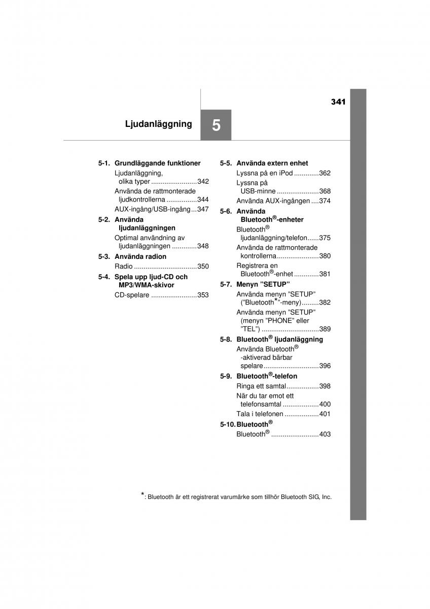 Toyota RAV4 IV 4 instruktionsbok / page 341