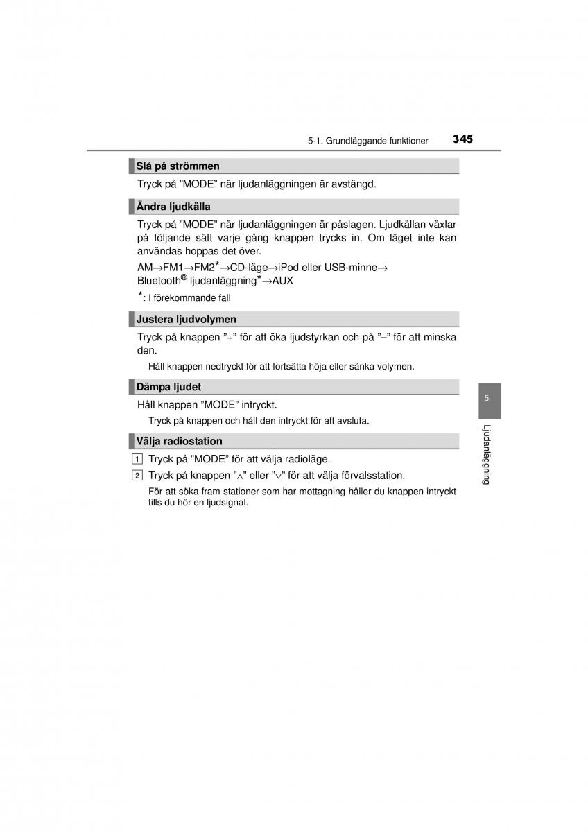 Toyota RAV4 IV 4 instruktionsbok / page 345