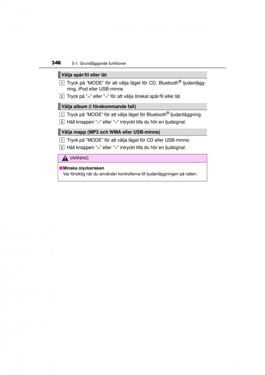 Toyota RAV4 IV 4 instruktionsbok / page 346