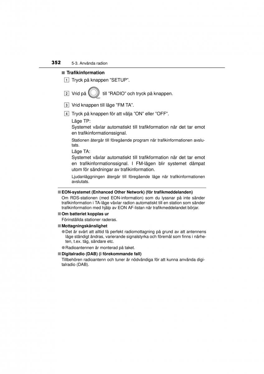 Toyota RAV4 IV 4 instruktionsbok / page 352