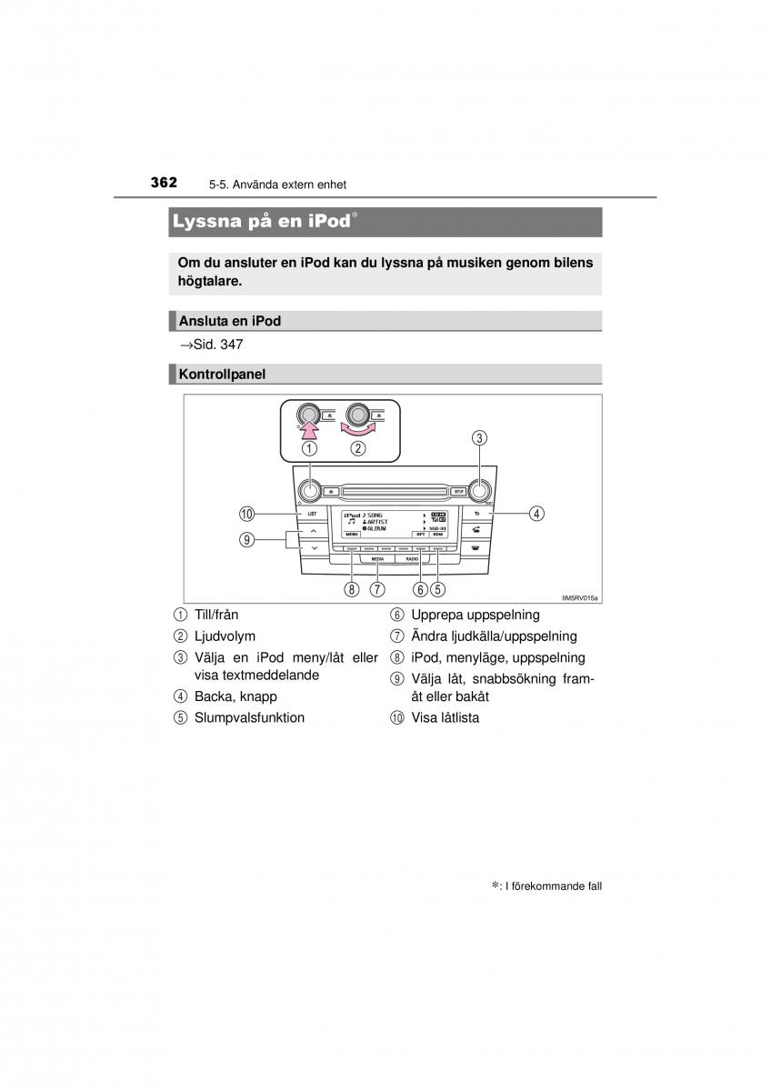 Toyota RAV4 IV 4 instruktionsbok / page 362