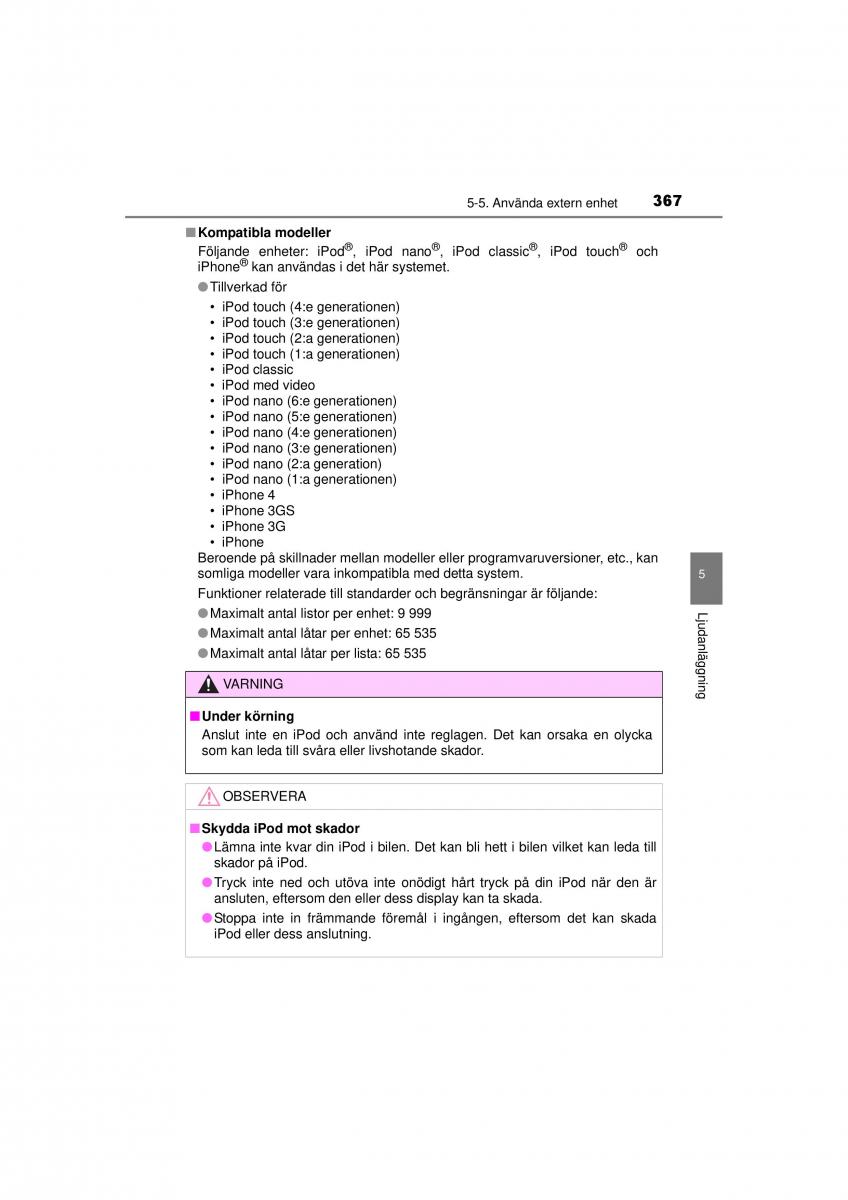 Toyota RAV4 IV 4 instruktionsbok / page 367