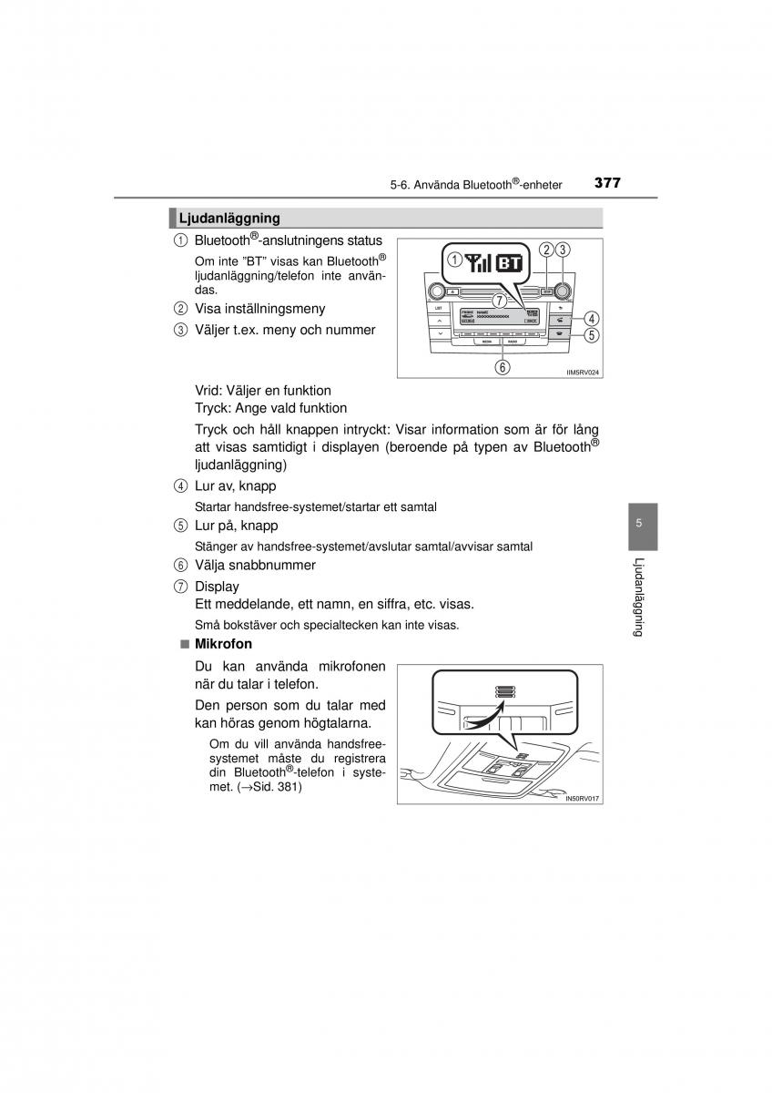 Toyota RAV4 IV 4 instruktionsbok / page 377