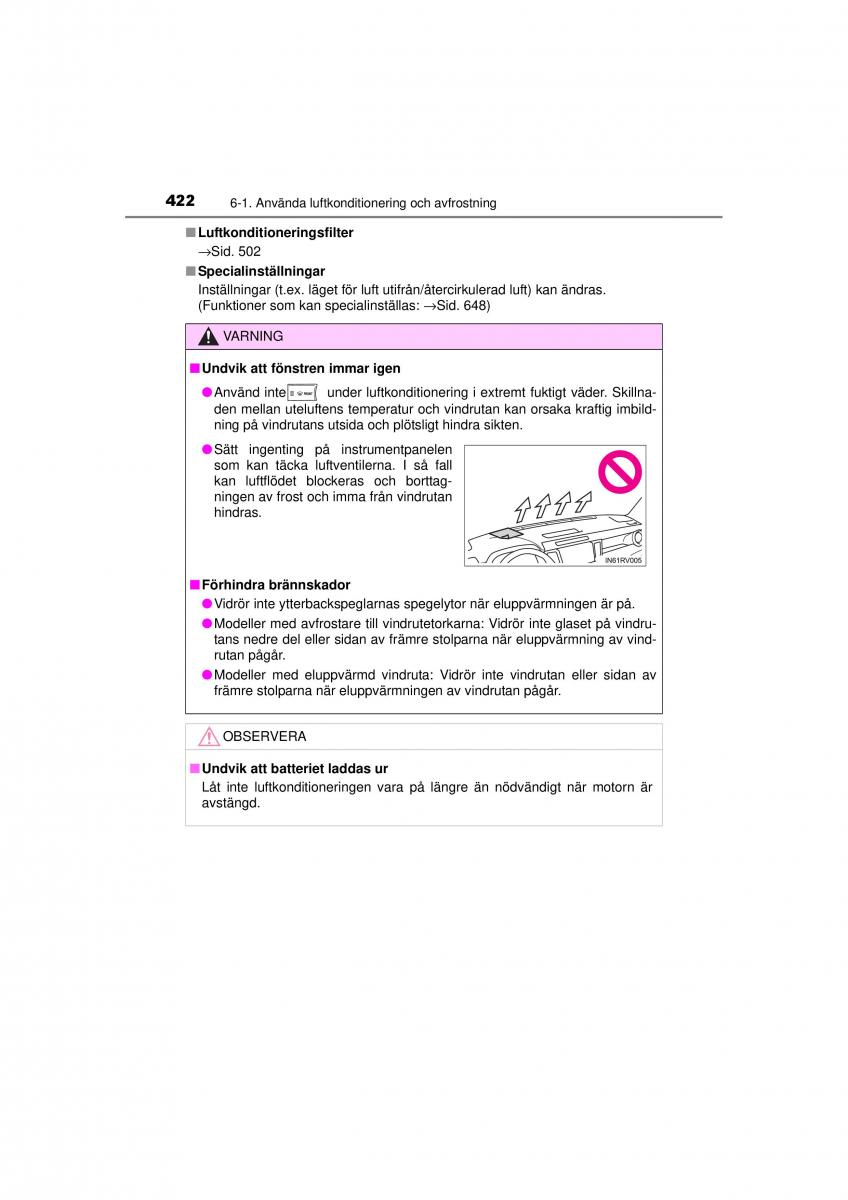 Toyota RAV4 IV 4 instruktionsbok / page 422