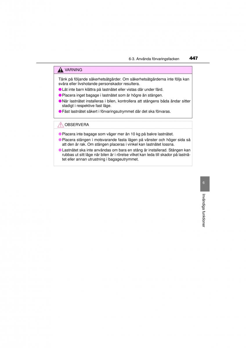 Toyota RAV4 IV 4 instruktionsbok / page 447