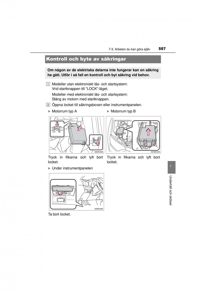 Toyota RAV4 IV 4 instruktionsbok / page 507