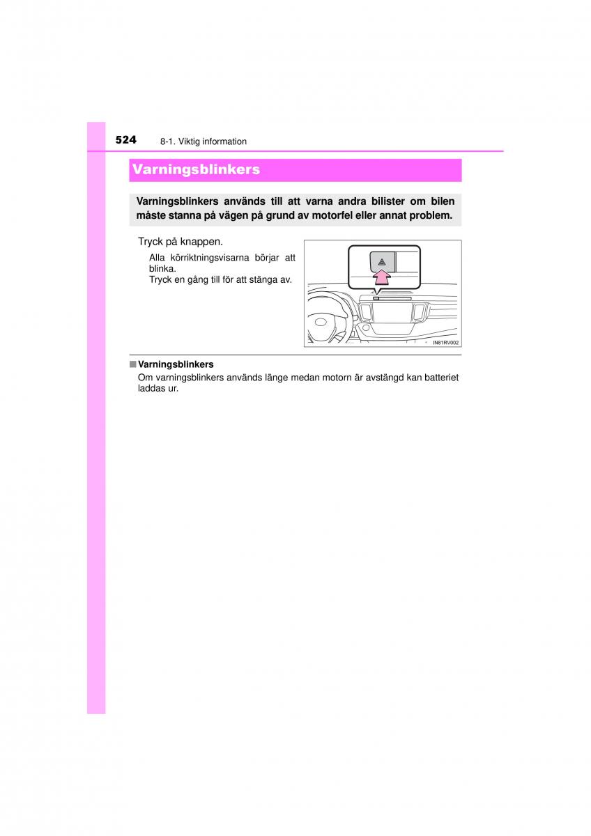 Toyota RAV4 IV 4 instruktionsbok / page 524