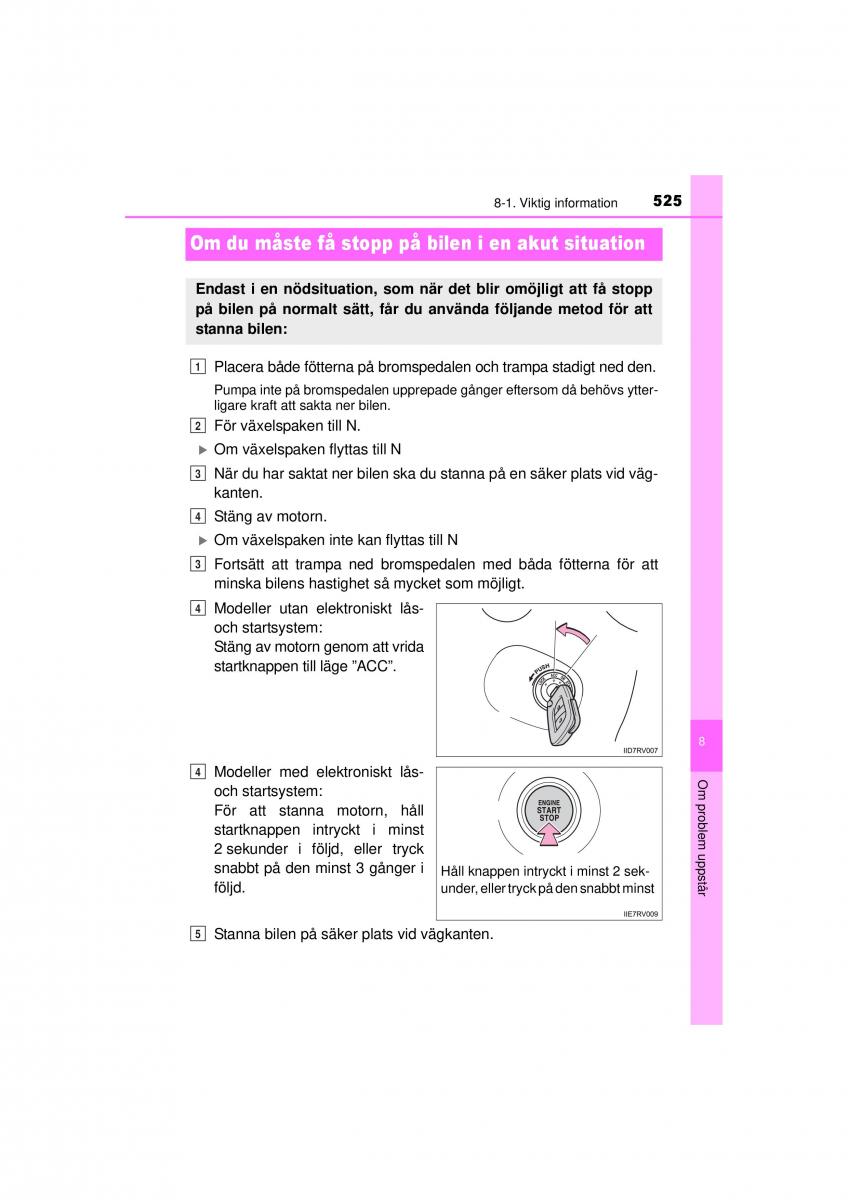 Toyota RAV4 IV 4 instruktionsbok / page 525