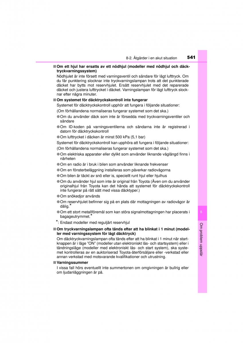 Toyota RAV4 IV 4 instruktionsbok / page 541