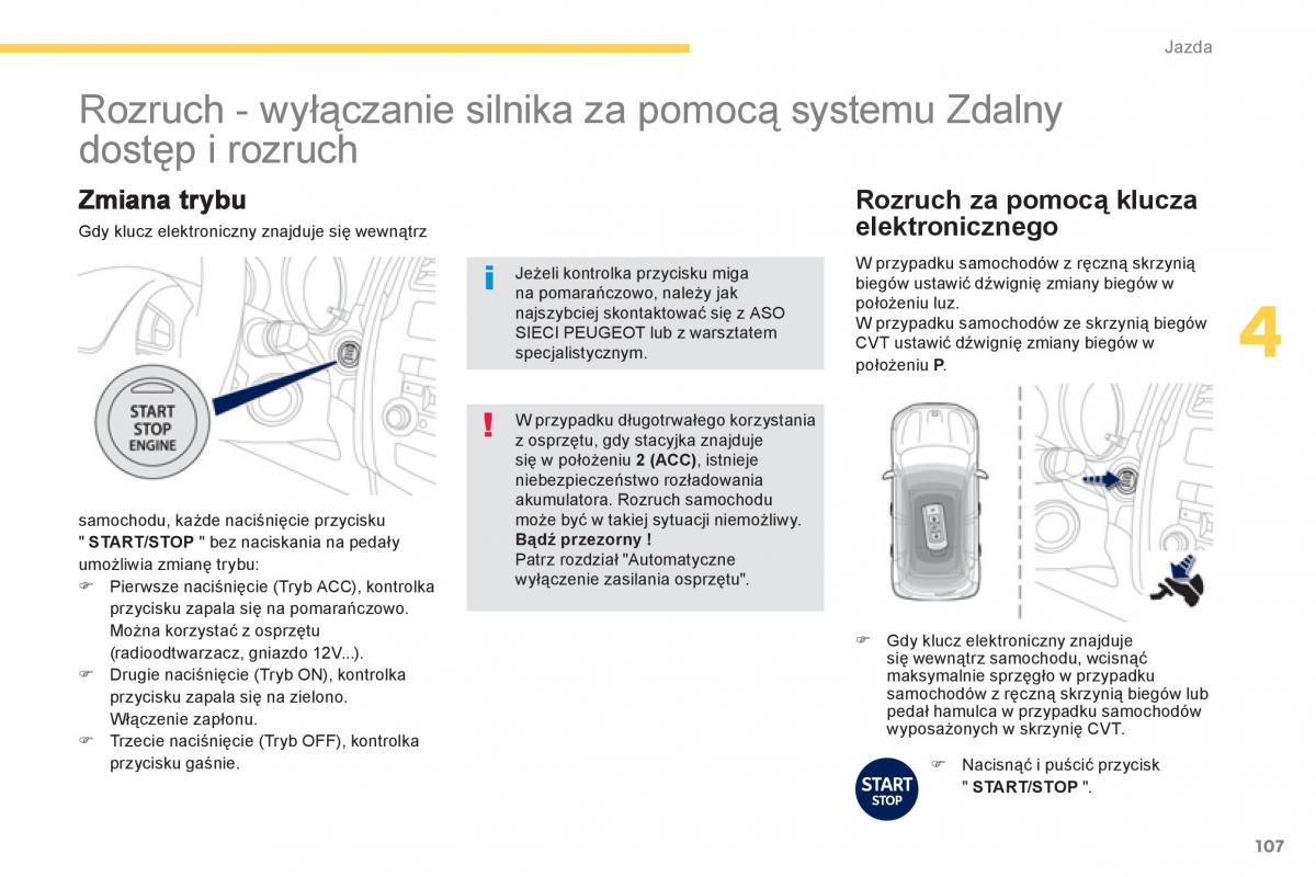 Peugeot 4008 instrukcja obslugi / page 109