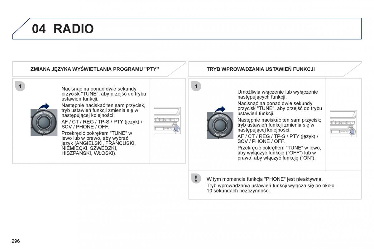 Peugeot 4008 instrukcja obslugi / page 298