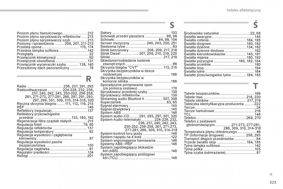 manual  Peugeot 4008 instrukcja / page 325