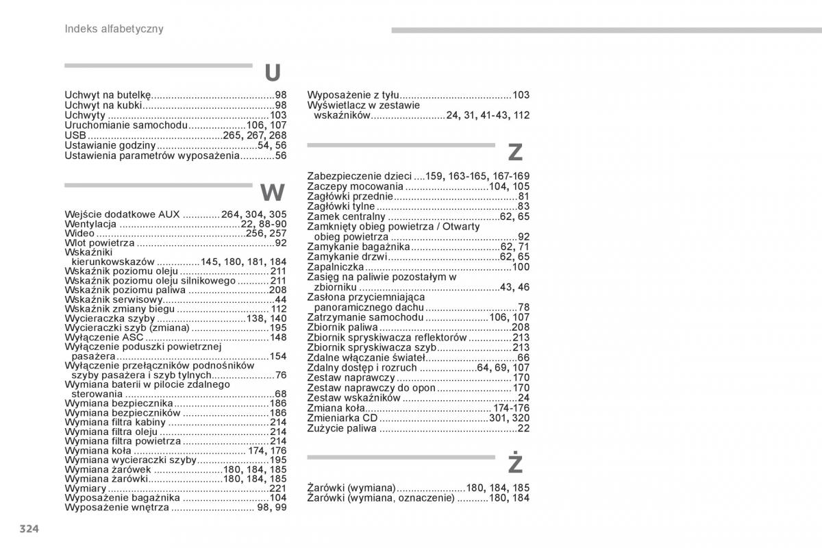 Peugeot 4008 instrukcja obslugi / page 326