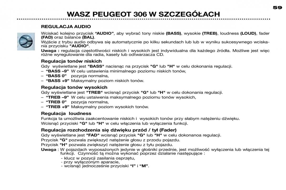 Peugeot 306 instrukcja obslugi / page 56