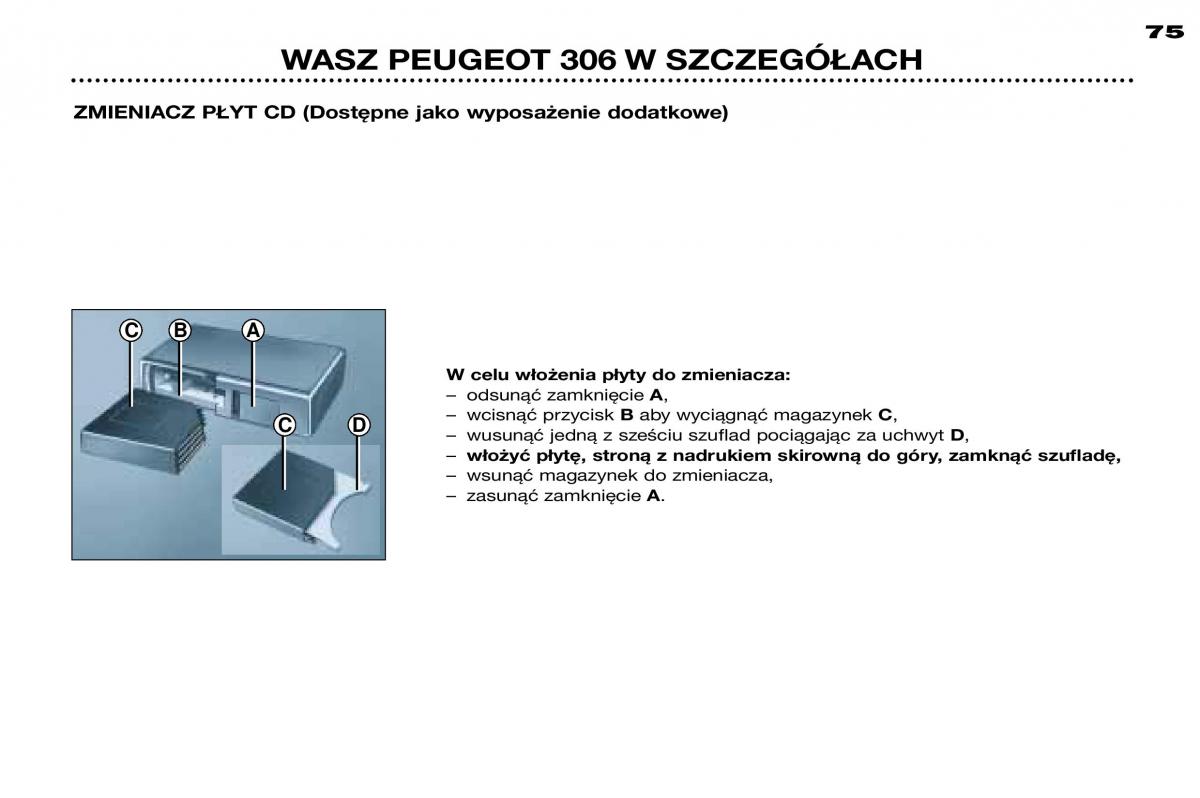 manual Peugeot 306 Peugeot 306 instrukcja / page 73