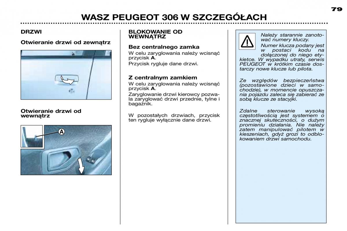 Peugeot 306 instrukcja obslugi / page 76