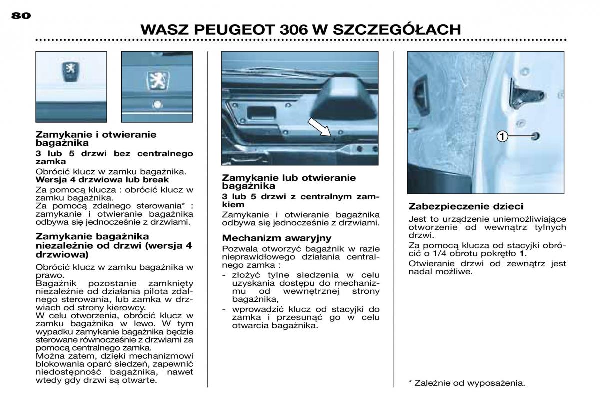 Peugeot 306 instrukcja obslugi / page 78